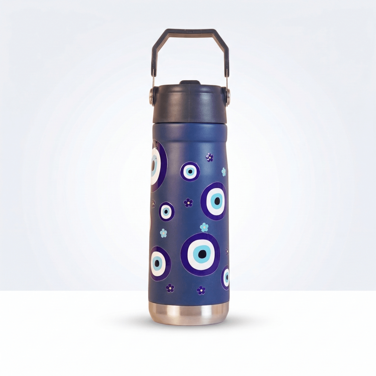Evil Eye Print Stainless Steel Water Bottle - 650 ML - Memories Insite650ML EVIL EYES PRINT STAINLESS BOTTLE BLUE